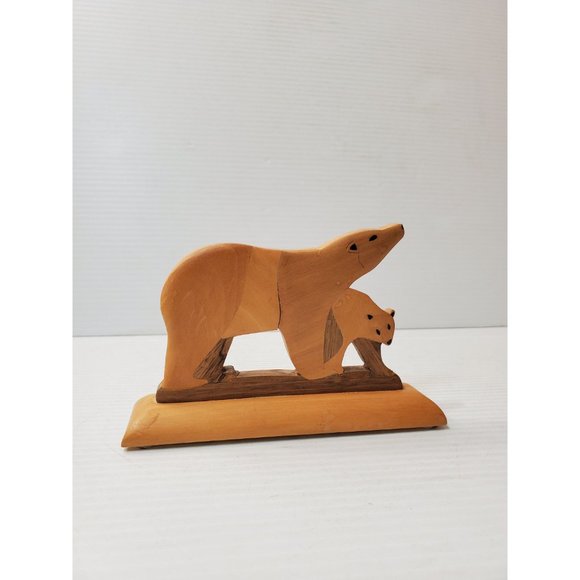 Wooden Toy bear- Carved Wooden bear - Wooden bear Figurine - Wild Animal… - Picture 4 of 10